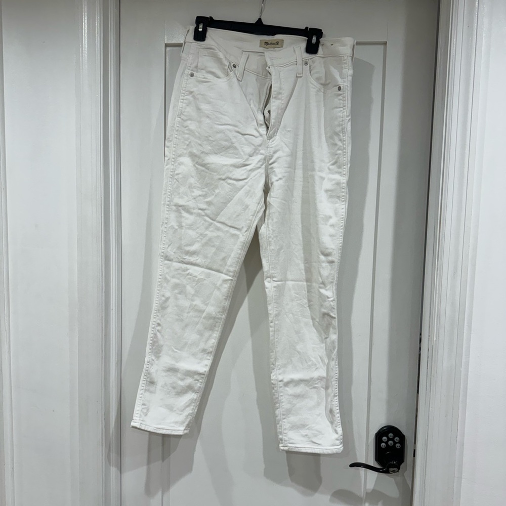 Madewell stovepipe white jeans